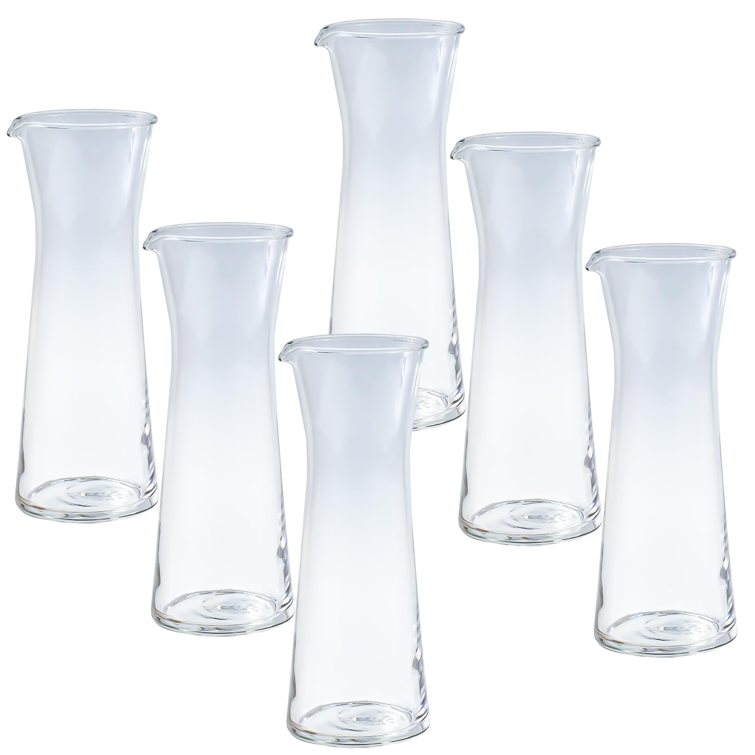 Suntory Marketing Bistro Pitcher Pack of Glass Wine Commercial 667144 Carafe, Clear, 470ml, 6, Decanter, Simple, Stylish, Thick, Durable,
