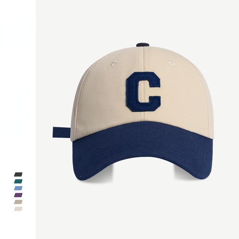 Women and Men Fashion Letter C Patch Baseball Cap Hat,Color Block Summer Sun Visor Design,For Daily Casual Wear & Sun Protection