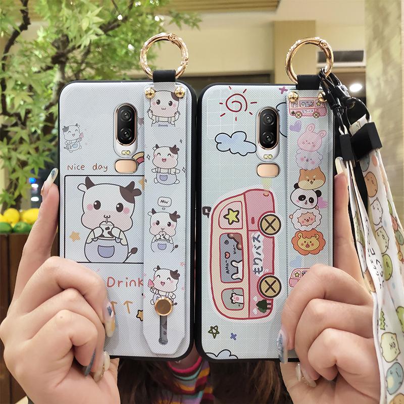 Anti-dust Cartoon Phone Case For OnePlus 6/1+6 Dirt-resistant Kickstand Ring Protective Waterproof Cute Shockproof