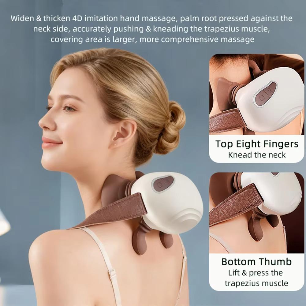 Bionic Hand Heated Neck Massager 4D Kneading Massage Pillow Shoulder Massager  Waist Massage