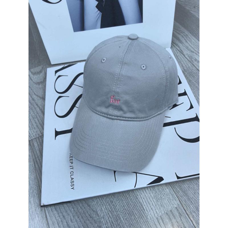 Fashion Hat Simple Letter Embroidery Pink Baseball Cap Female Korean Version Versatile Big Head Circumference Soft Top Hat Wide Brim Peaked Hat Tide