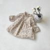 Spring Baby Girl Retro Court Princess Floral Dress with Flower Bud Collar.