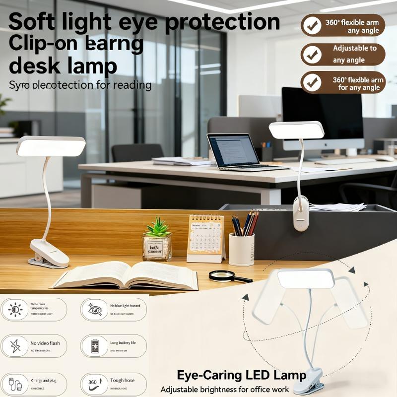 LED Clip On Desk Lamp with Adjustable Color Temperature