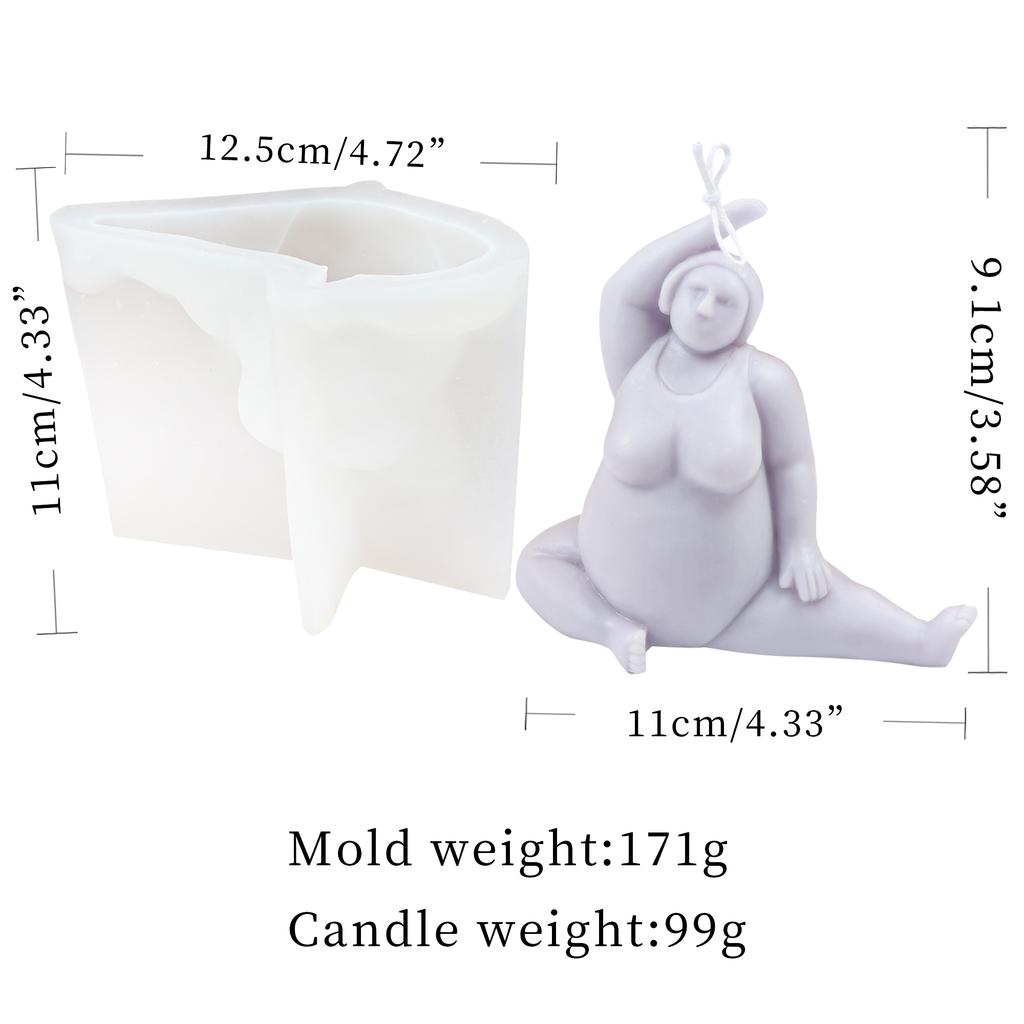 3D Damenkörperform Kerzenform Yogapose für handgemachte Seife Epoxidharz Polymer Clay DIY Duftgips Epoxidharz