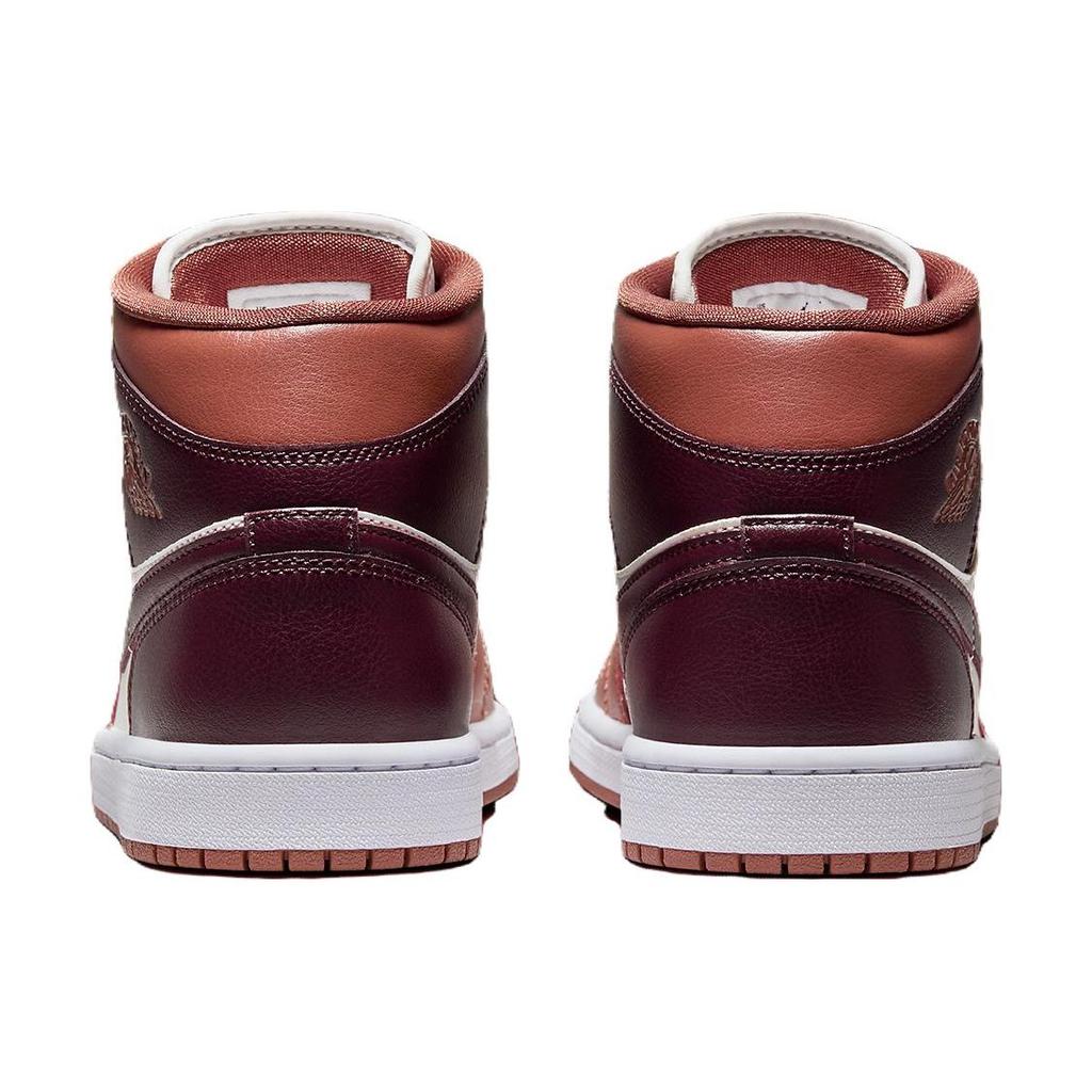 Air Jordan 1 Mid Dusty Peach da donna, scarpe da ginnastica arancioni, notte-marrone vela BQ6472-200