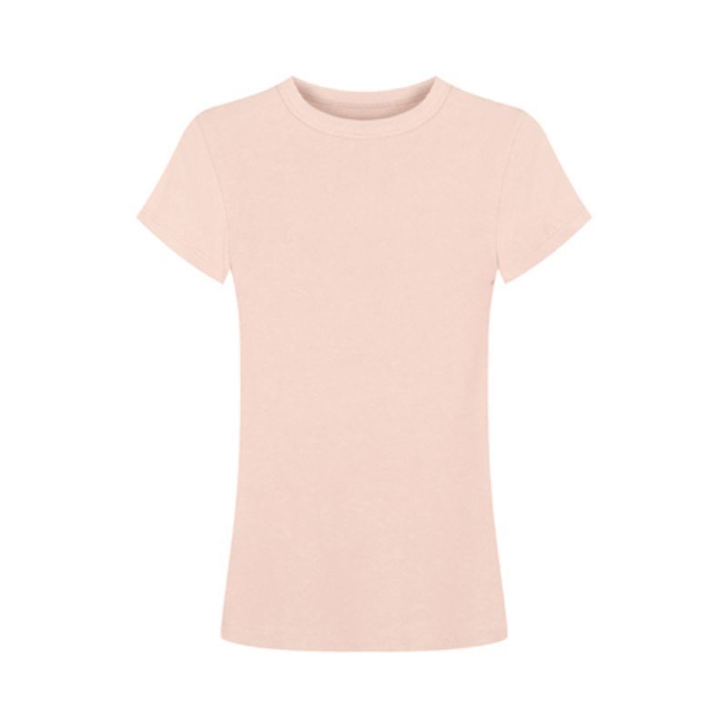 Basic Style Silm Pullover Tops round Neck Short Sleeve T-shirt