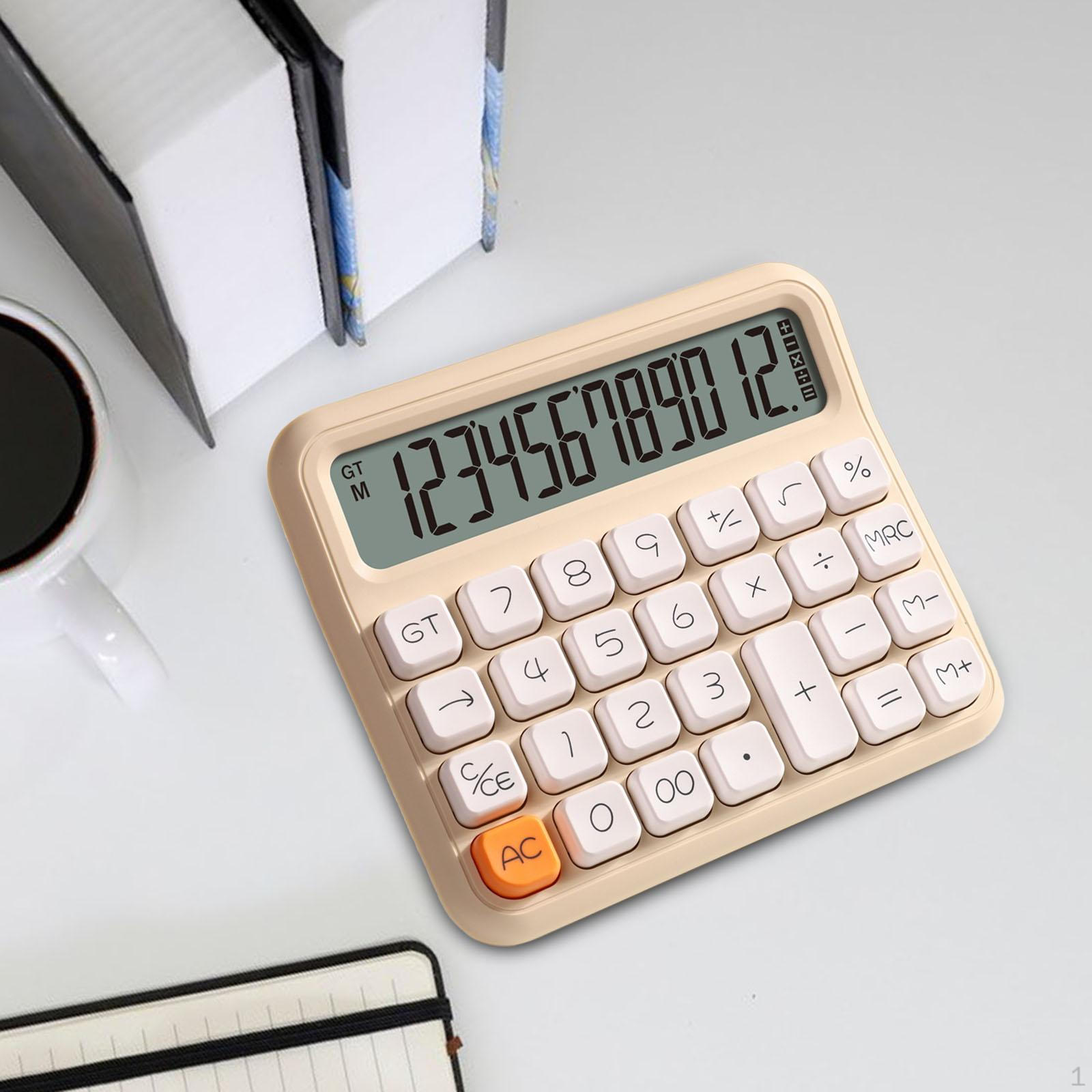 

Ручний механічний кнопковий калькулятор з 12 цифрами, настільним комп’ютером із великими кнопками для жовтий