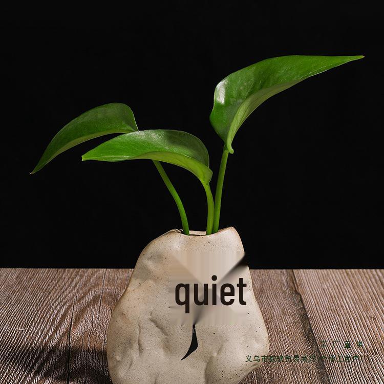 Zen Mini Flower Vase - Creative Coarse Pottery Ornament for Living Room or Tea Table