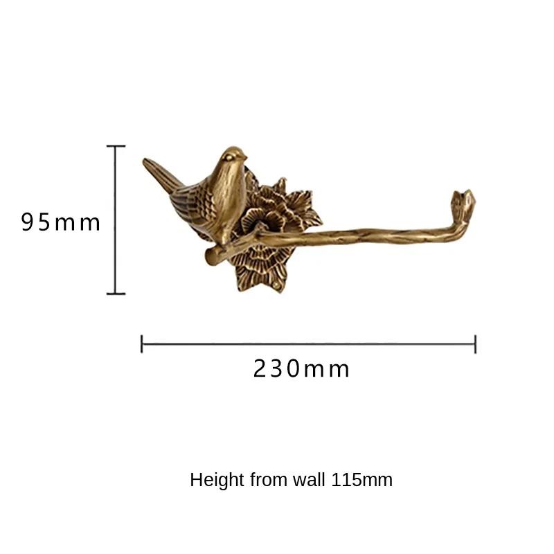 Antique Brass 3pcs Bath Towel Set Bird Ring Carved Toilet Paper Holder Creative Bar Bathroom Accessories WF