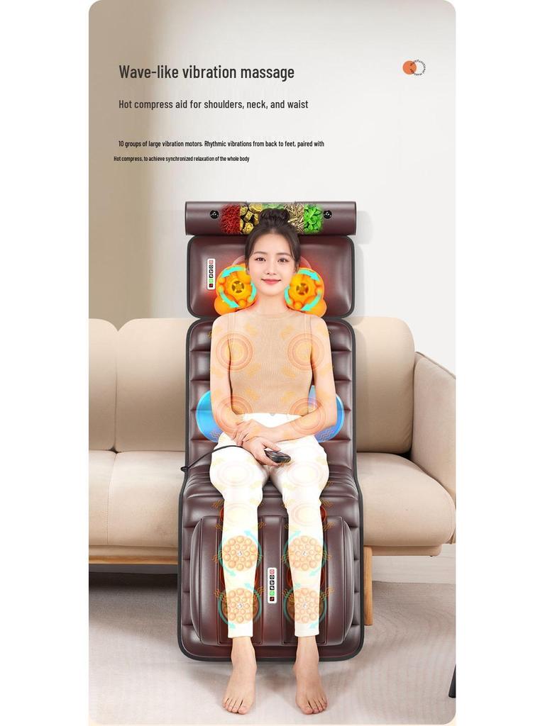 Cervical Spine & Full Body Massager: Multi-functional Neck, Shoulder, Waist, Back, and Pillow Kneading Massage Mattress