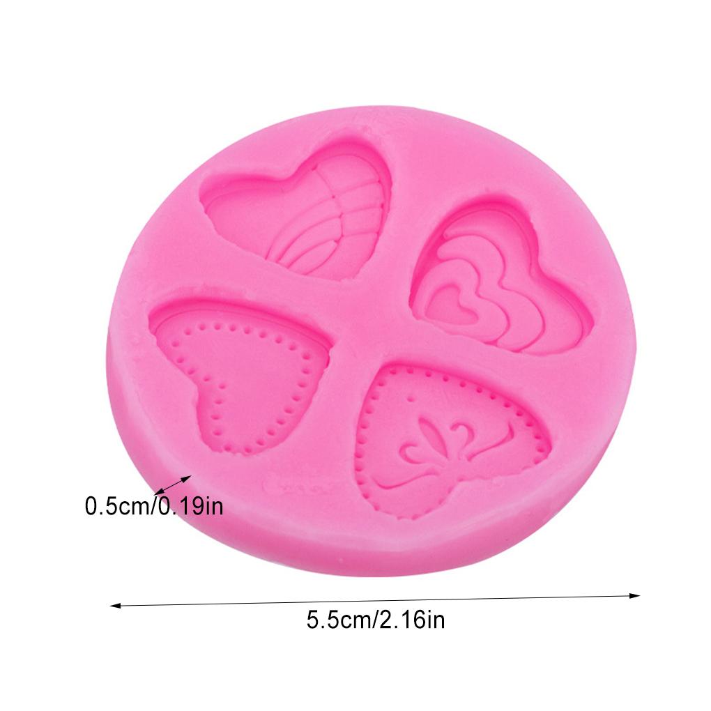 4 Grid Heart Shape Cake Mold Round Heats-resistant Non-stick DIY Pastry Sugar Candy Cookie Baking Mould Accessories