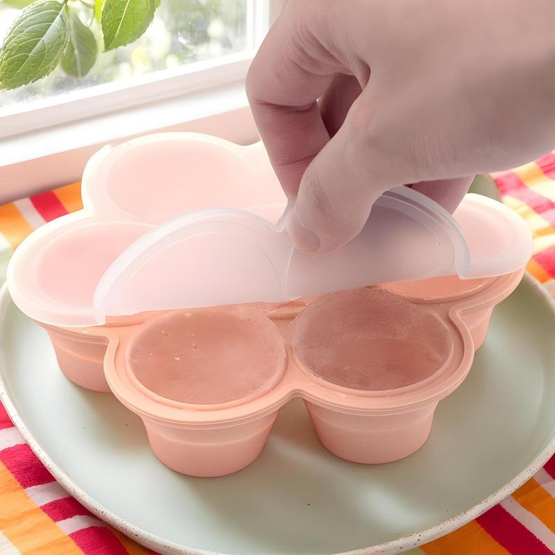 Ice Block Tray 7-Cavity Silicone Freezer Ice Block Mold Drinks Making Easy-Release Tool Non-Sticky Food Container for Home