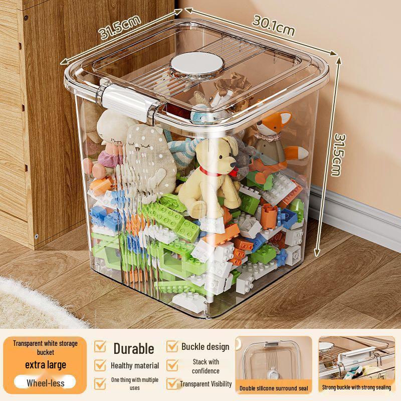 Transparent Multifunctional Storage Box: Large Capacity Plastic Organizer for Toys, Snacks, and Clothes