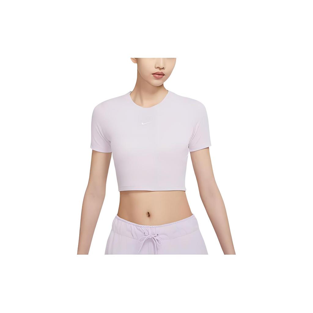 Nike Sportswear Essential Solid Logo Embroidered Short Sleeve T-Shirt Women Tops Purple DD1329-530