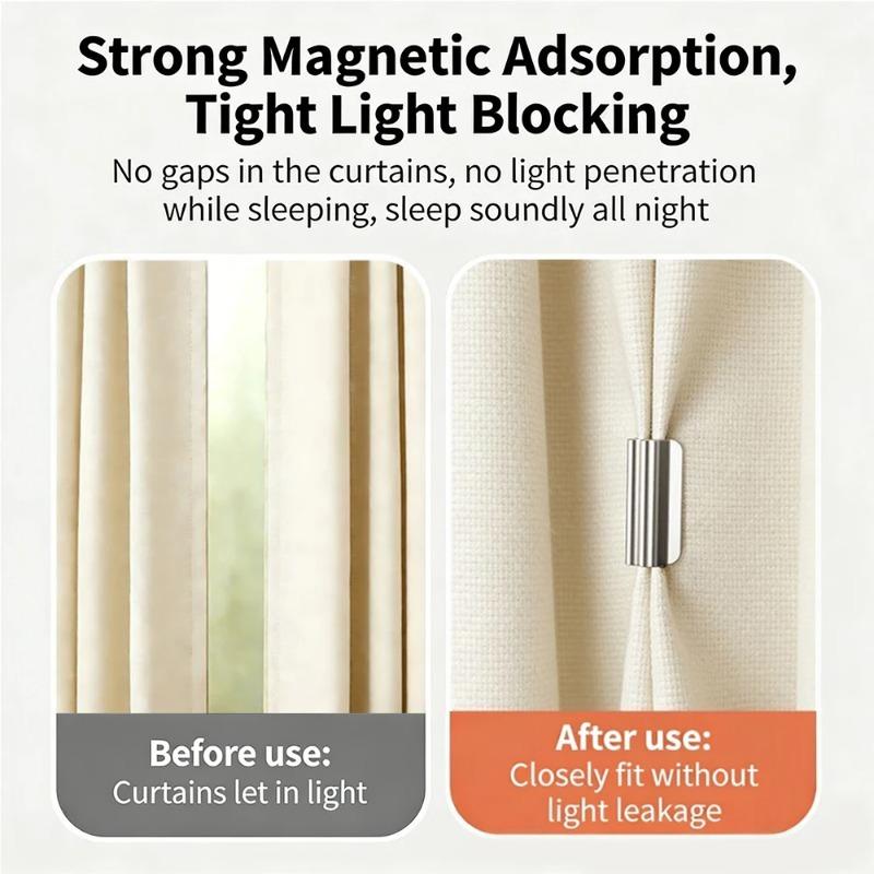 Metal Invisible Curtain Magnets Closure Magnetic Clips Nail Free Drapery Fastener Prevent Light Leaking for Curtains & Bed Net Fixing