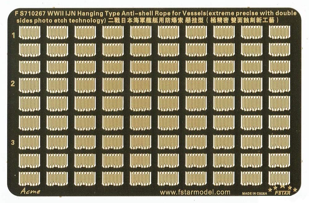 

Five Star Model Вторая мировая война Корабль японского флота Подвесной тип Противоосколочная защита Детали для пластиковой модели FSM710267 1/700 Веревка,