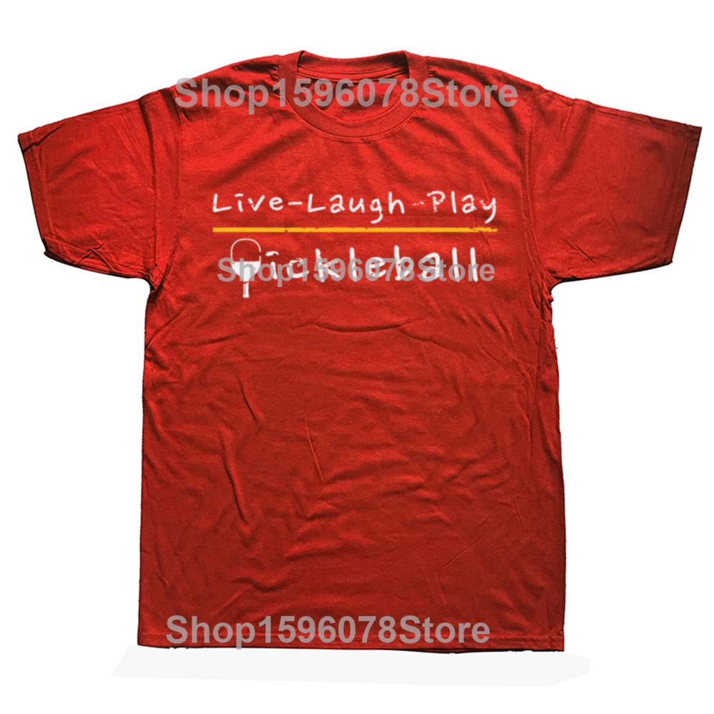 Funny Live Laugh Play Pickleball Printed TShirt Casual Loose Fashion Streetwear Hip Hop Man T Shirt Comfort Breathe Y2k Tees