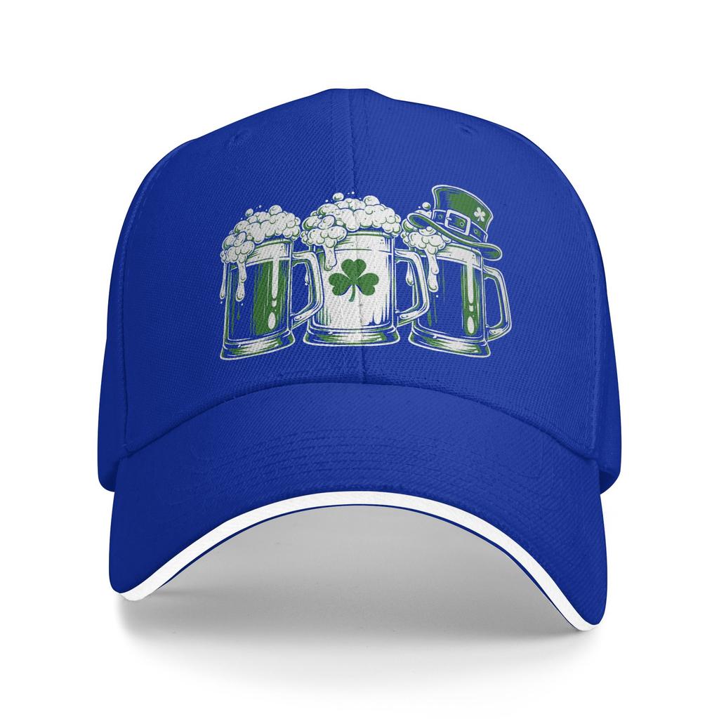 Women Unisex Irish Beer Ireland Flag Saint Patricks Day Outdoor Hat Sun Baseball Caps Casual Baseball Cap Sunscreen Hats