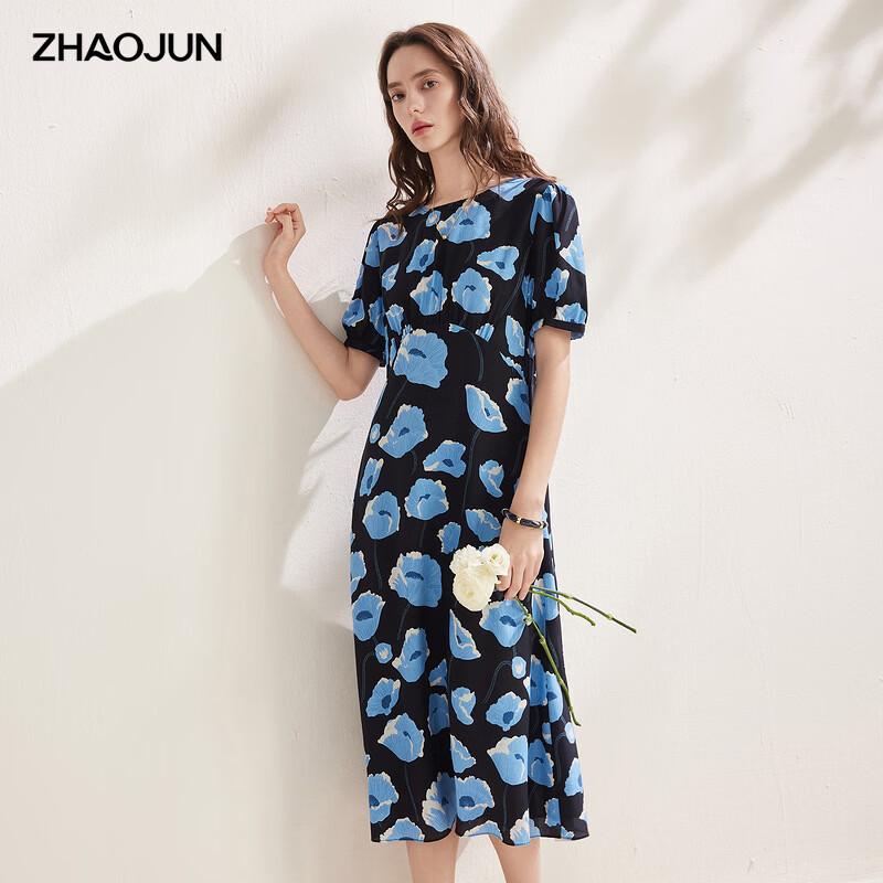 Women s Printed Mulberry Silk Short Sleeve Dress XL