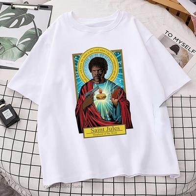 Tv Show Pulp Fiction Saint Saint Jules TShirt Catholicism Movie Short-sleev Tops Harajuku Hip Hop Streetwear Film Graphic Tshirt