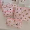 Black White Floral 3pcs/set Cosmetic Bag Women Fashion Portable Travel Large Capacity Toiletry Cosmetic Storage Bag Organizer