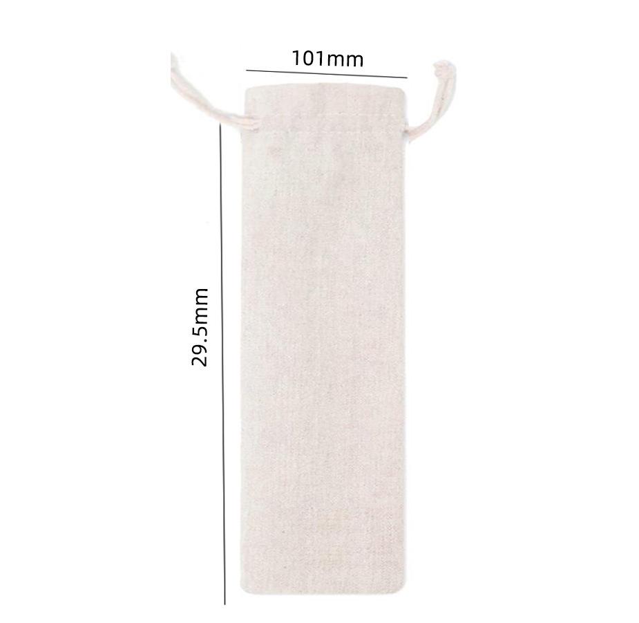 Stainless Steel Cutlery Drawstring Bag - Velvet/Cotton & Linen, Ready for Logo.