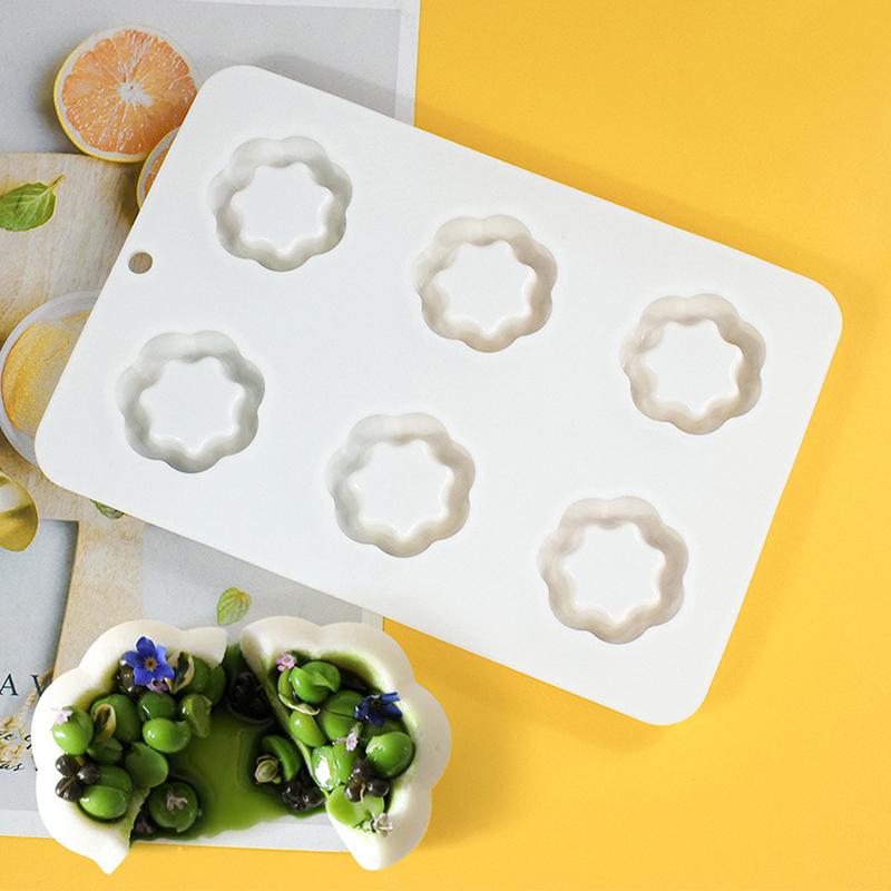 6-Cavity Flower-Shaped Silicone Cake Molds French Mousse Cake Molds Home Baking Tools Kitchen Styling And Baking Supplies