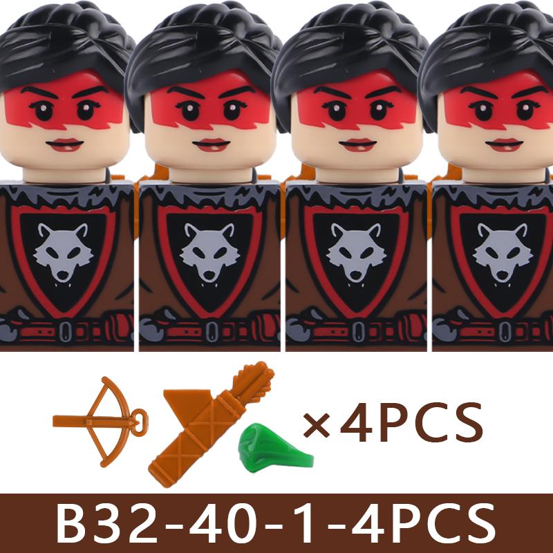 Medieval Castle Soldier Figures Building Blocks Knight Orc Warrior Dragon Wolf Animals Battle Flags Accessories Bricks Toys Boys