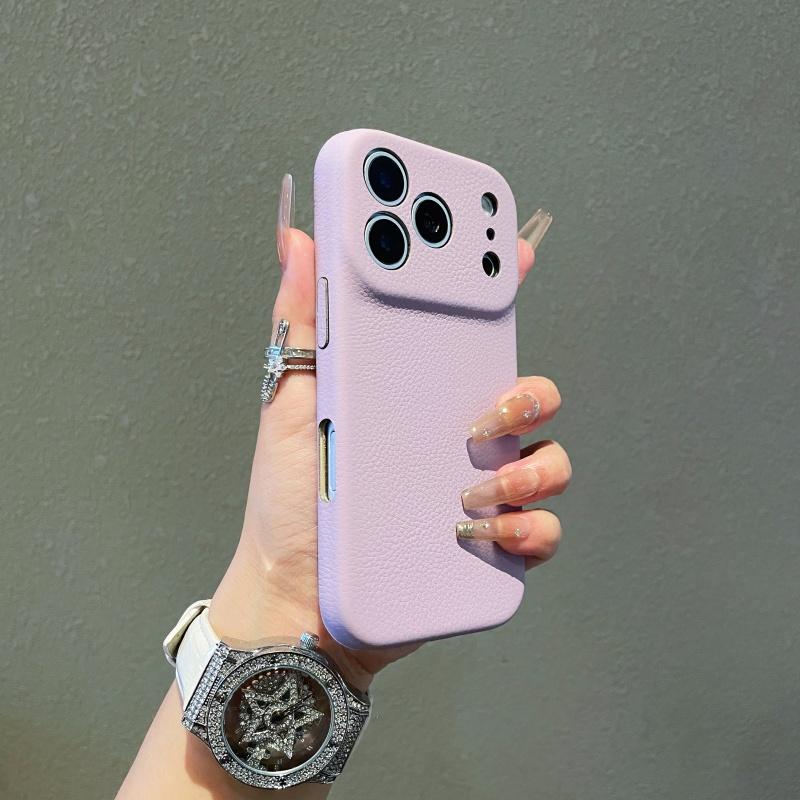 

Business Leather Candy Full Protective Case For iPhone 17 16 15 14 13 Pro Max Camera Shockproof Simple Phone Cover Funda iPhone 13