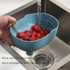 Vegetables Washing Basket Elephant Drainage Basket Fruit Basket for Draining Pasta Noodles Kitchen (Blue)