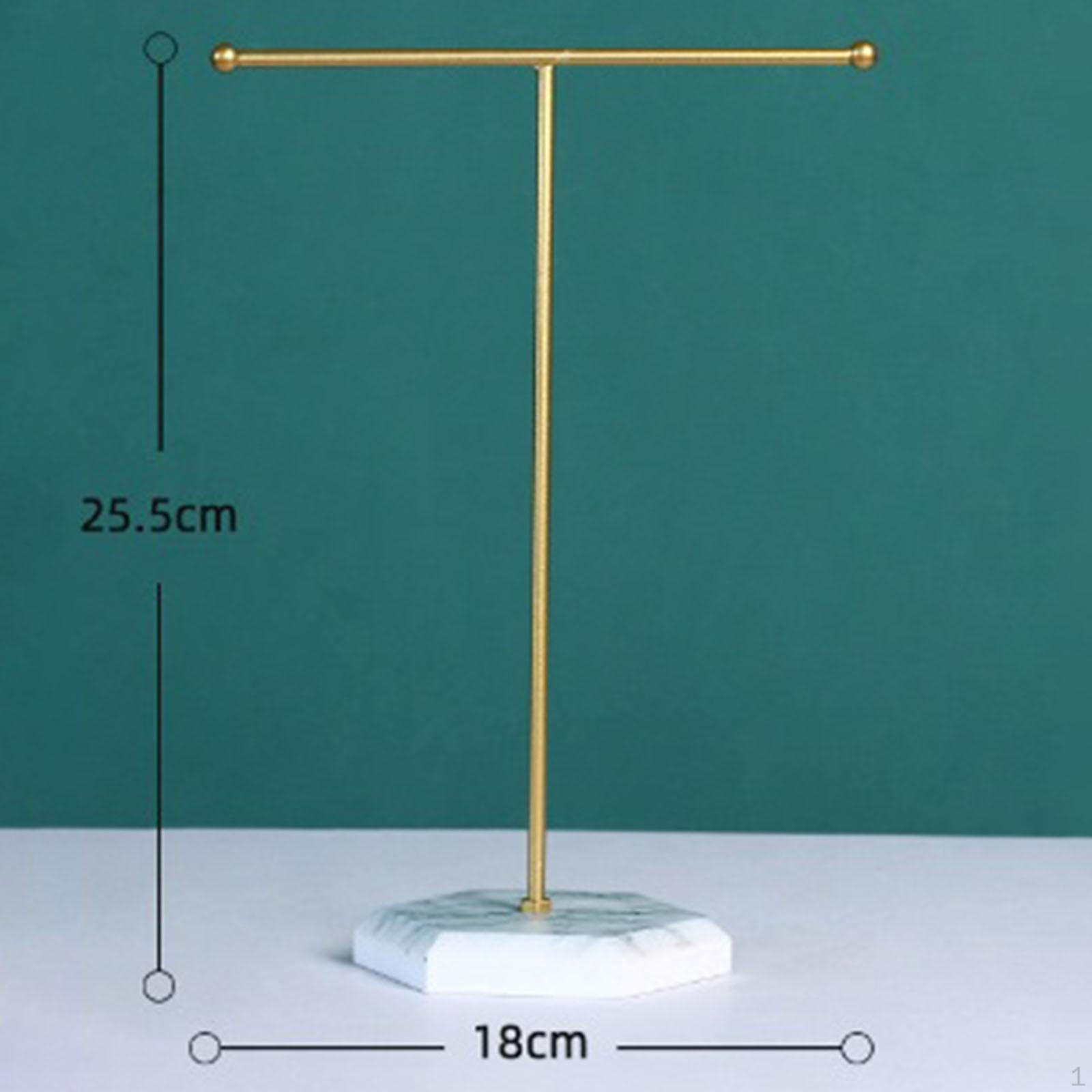 

Т-образная стойка для ювелирных изделий, серьги, ожерелье, держатель с мраморной подставкой белый