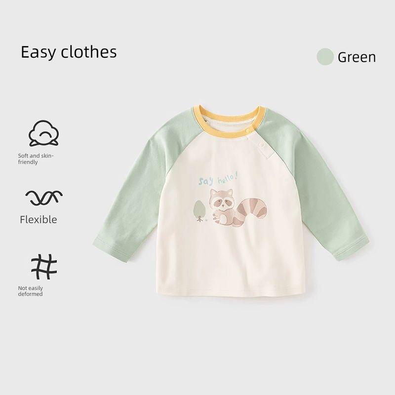 [Easy Clothing] David Bella Children s T-Shirt Spring New Style Girls  Clothing Long-Sleeved T-Shirt Thin Style Boys  Baby T-Shirt