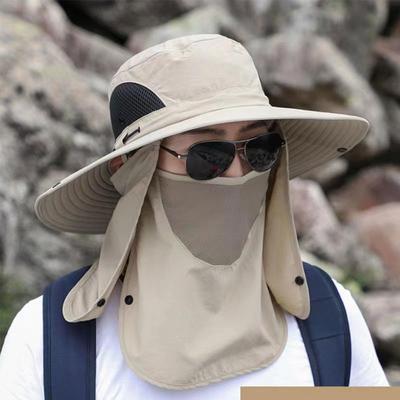 Fishing Hat UV Protection Sun Hat Sun Shading Hats Mountain Climbing Detachable Mask Breathable Sun Protection Hats