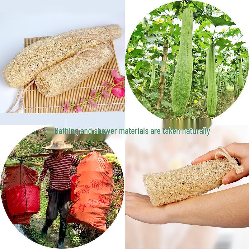 Loofah Bath Scrubber: Mud-Removing Back Brush and Exfoliating Towel