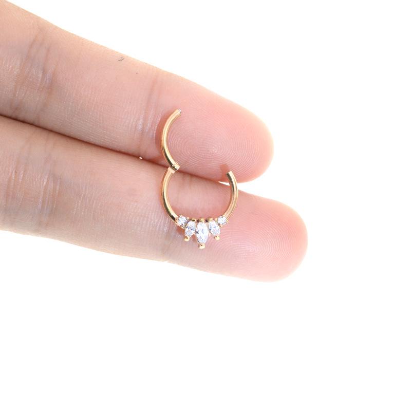 316L Stainless Steel Zircon Crown Nose Hoop Jewelry