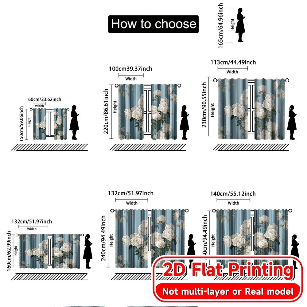 2D Flat Printing  2pcs Dreamy Oasis Contemporary Modern Curtains Prints Light Filtering Curtains Versatile All for Bedroom