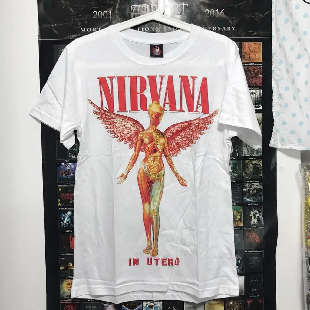Nirvana Groupe de Rock Album Classique Affiche Impression Graphique T-shirt en Coton Streetwear Hip Hop Mode T-shirt Unisexe Femme Haut Lâche Surdimensionné