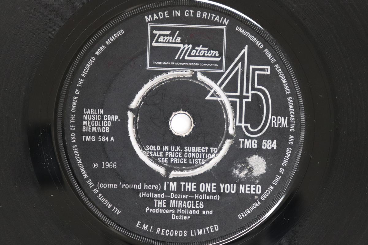 

7inch Record MIRACLES Come Round Here Im The One You TMG584 Tamla Motown 1966 UK SoulFunk Used