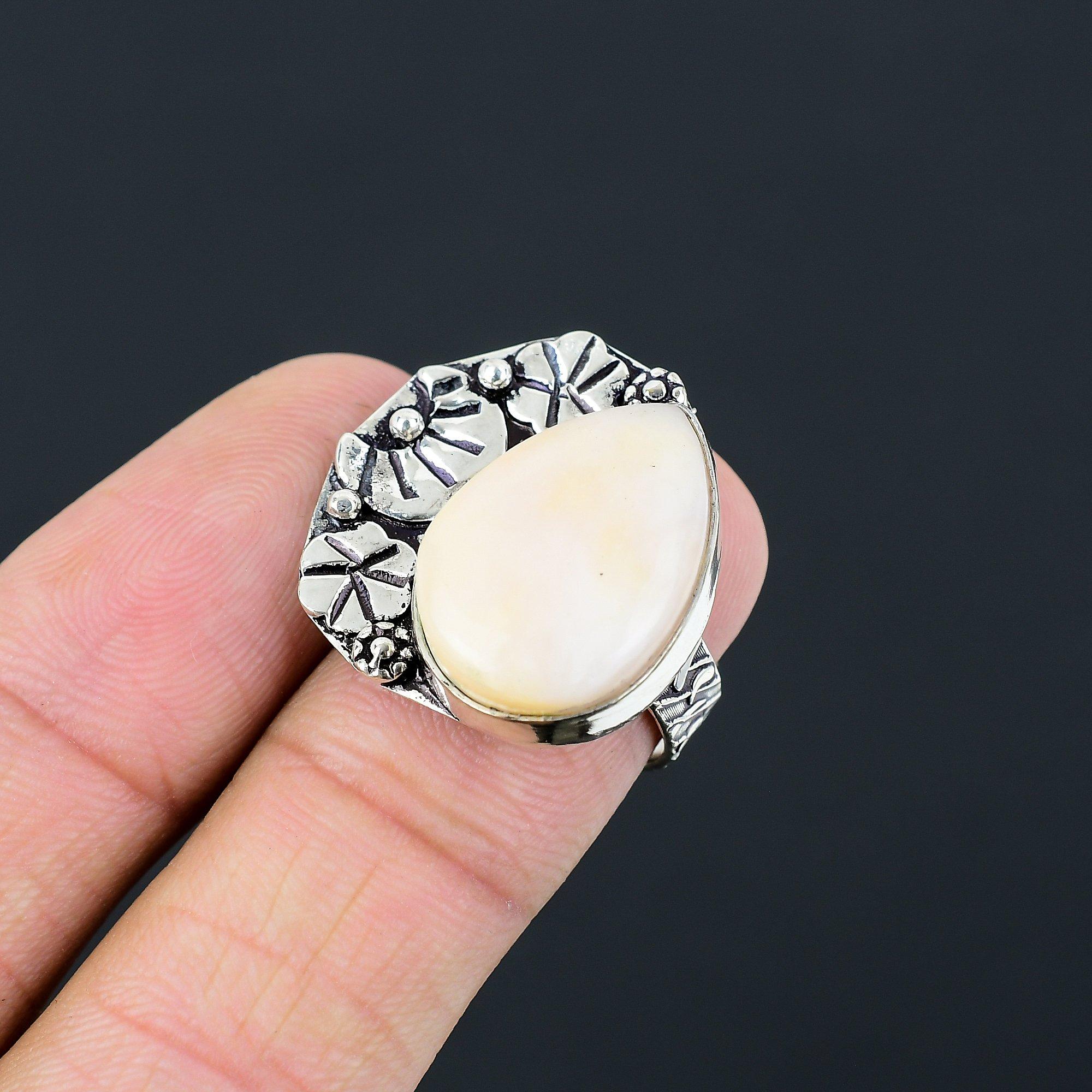 Natural Opal Gemstone Promise Pink Ring Size 7 925 Sterling Silver Jewelry 7