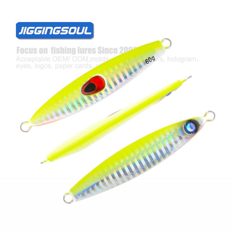 JIGGINGSOUL-RTS191- 60g 80g Casting Jigging Fishing Lures Sense Slow Pitch Metal Saltwater Jig Bait Lead Fish Pesca