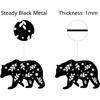 Black Metal Bear Wall Art Sculpture, Hollow Single Line Design for Home Living Room Outdoor Decor, Housewarming Gift 12x8Inch