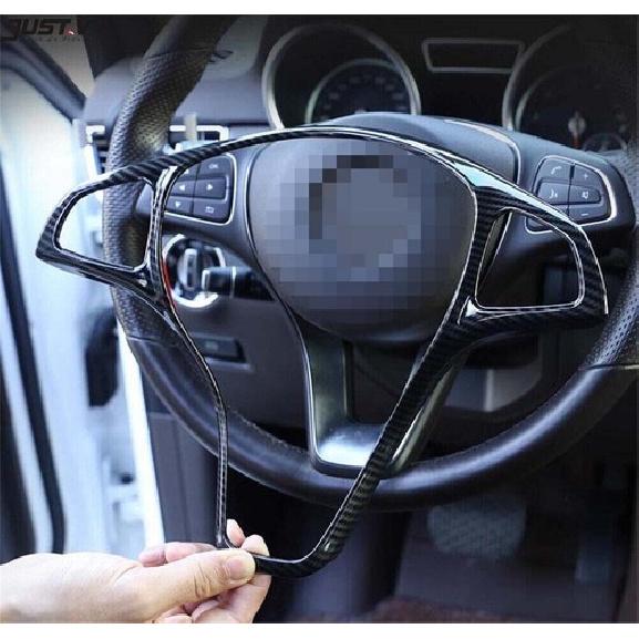 Steering Wheel Carbon Fiber Trim Cover For Benz C E GLC GLA CLA W205 W213 X253