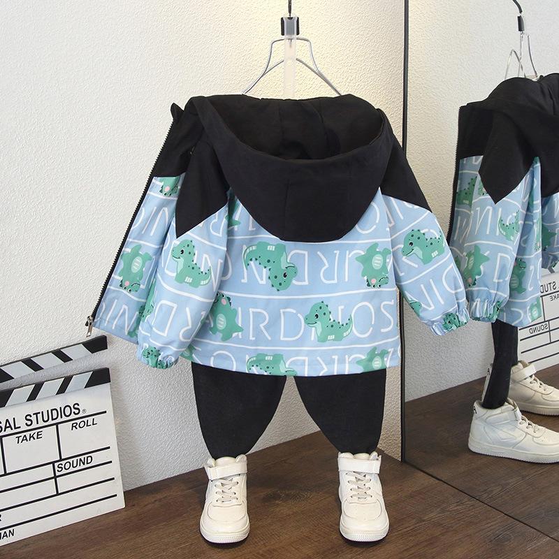 Veste fine d'automne Garçons et Filles Veste d'automne Section Printemps et Automne pour Enfants Petit Bébé Dessin Animé Hauts à Capuche