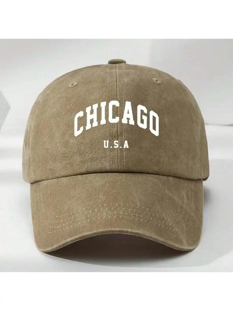 Chicago USA Buchstabe Baseballkappe Verstellbar Snapback Atmungsaktive Jeansmütze Lässig Outdoor Sport