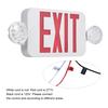 AC120/277V Red Exit Sign LEDs Combo Emergency Light with Adjustable Two Head Backup Batterys Wall