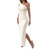 Women's Spring and Summer New Arrival Sexy Lady Style Slanted Collar Off-Shoulder Elegant Long Dress
