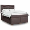 Maison Exclusive - Estrado de ripas de cama com colchão Castanho escuro 140x200 cm