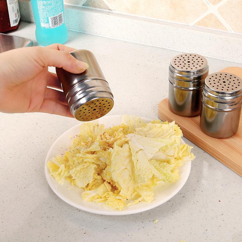 Multipurpose Stainless Steel Seasoning Jar Salt Sugar Bottle Kitchen Gadgets Spice Pepper Shaker Spice Jar Toothpick Holder