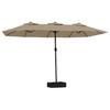 Vidaxl Ombrellone Doppio da Giardino con LED, Colore Taupe, 449X245 Cm