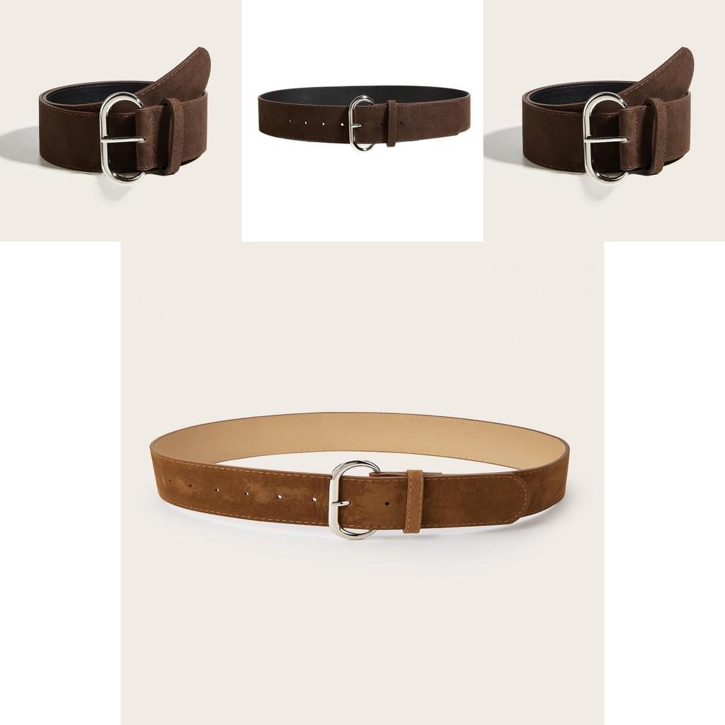 Street Style Solid Color Suede Women Casual Wide Belt For Trendy Womens Accessories